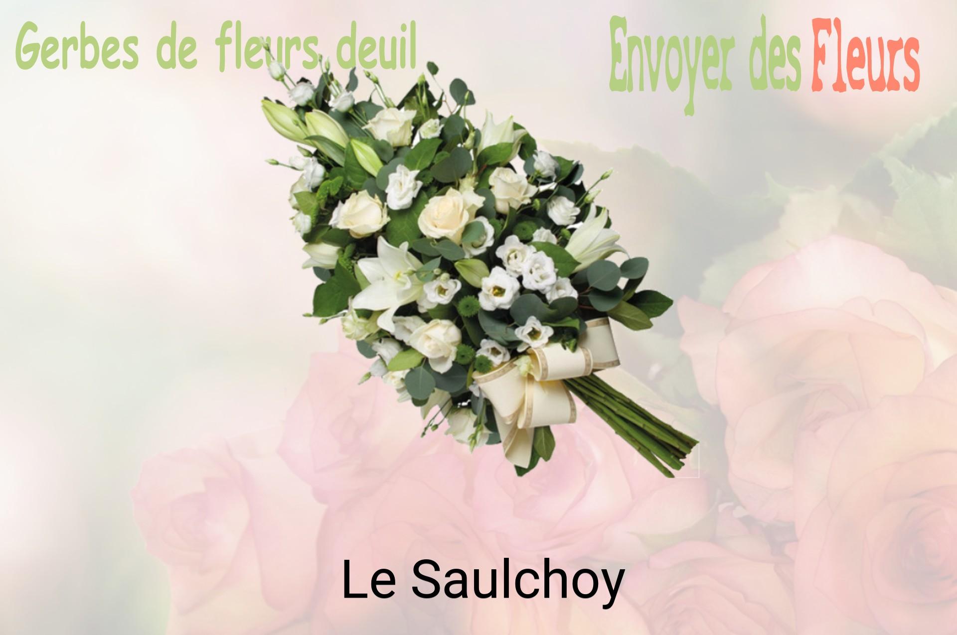 Gerbe de fleurs de deuil livrée à Le Saulchoy